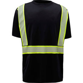 GSS Safety Non-ANSI Onyx Two-Tone Anti-Snag T-Shirt w/Segment Tape-Black-4XL 5703-4XL