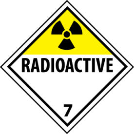 NMC™ Dot Radioactive 7 Placard Sign Pressure Sensitive Vinyl DL16P