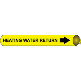 NMC™ Precoiled & Strap-On Pipe Marker Heating Water Return Fits 3-3/8