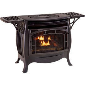 Duluth Forge Dual Fuel Ventless Gas Stove 26000 BTU Remote Control Matte Black FDSR25
