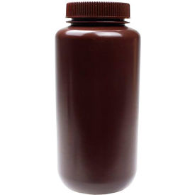 United Scientific™ Reagent Bottle Wide Mouth HDPE 1000ml Capacity Amber Pack of 6 33466