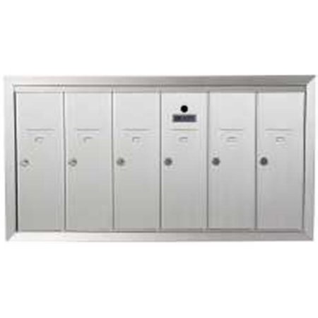Recessed Vertical 1250 Series 6 Door Mailbox Anodized Aluminum 1250-6HA