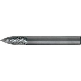 Cle-Line 1849 SG-3 9.53mm x 19.1mm Double Cut Pointed Tree Bur C17485