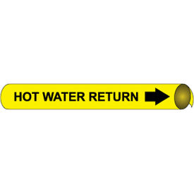 NMC™ Precoiled & Strap-On Pipe Marker Hot Water Return Fits 3-3/8