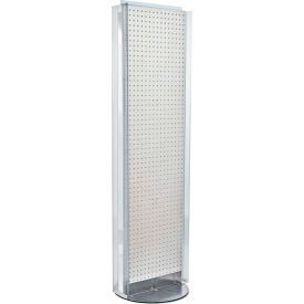Global Approved 700256-WHT Pegboard Floor Stand W/5
