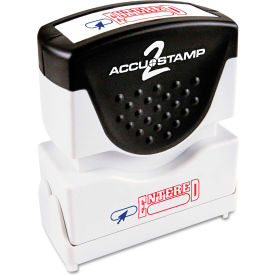 Accustamp2 Shutter Stamp with Microban Red/Blue ENTERED 1 5/8 x 1/2 035544