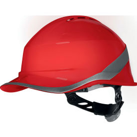 Delta Plus Diamond VI WIND Front Brim Safety Helmet Adjustable One-D Rotor Clamping System Red DIAM6WTRROFL