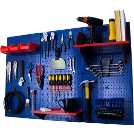 Wall Control Pegboard Standard Tool Storage Kit Blue/Red 48