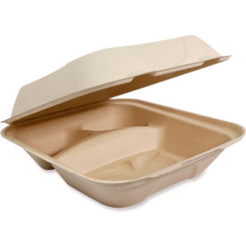 World Centric® Fiber Hinged Container 8-13/16
