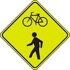 AccuformNMC Bicycle/Pedestrian Crossing Sign Aluminum 30