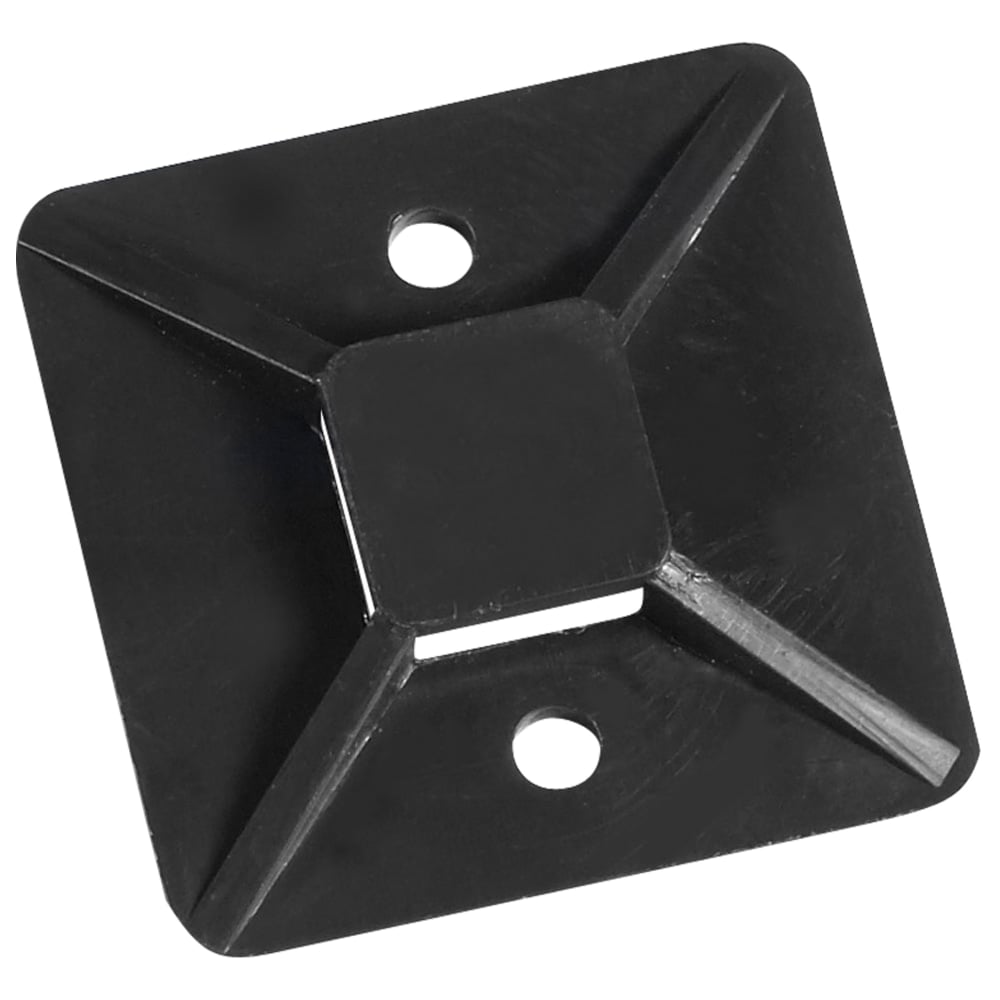 Partners Brand Cable Tie Mounts, 0.75in x 0.75in, Black, Case Of 100 MPN:CTM33B
