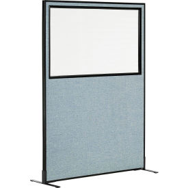 Interion® Freestanding Office Partition Panel with Partial Window 48-1/4