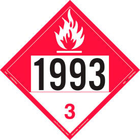 LabelMaster®ZEZ91993 Combustible Liquid Placard UN 1993 Removable Vinyl 25/Pack ZEZ91993