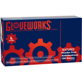 Ammex® TLF Gloveworks Industrial Grade Latex Gloves PowderFree Natural XL 100/Box - Pkg Qty 10 TLF48100