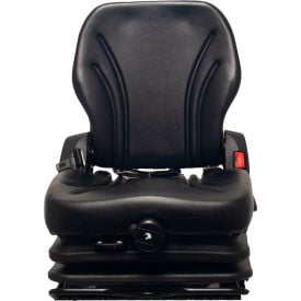 Concentric™ Heavy Duty Seat with Low Profile Suspension & Slot-Bar Vinyl Black 380123BK