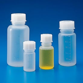Bottle with Screwcap Wide Mouth Polypropylene Graduated 250mL 50/Pack 601625