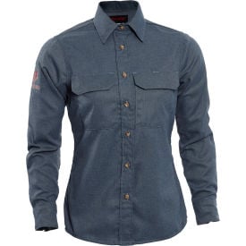 DRIFIRE® Women's Tecgen Flame Resistant Work Shirt XL Long-Tall Light Blue TCGSSWN00119XLXT00