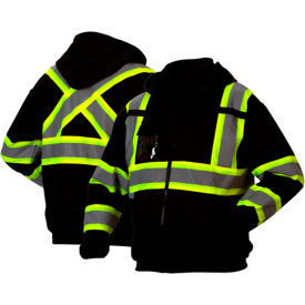 Pyramex® RCSZH33 Canadian Premium Long Sleeve Zipper Sweatshirt Class 1 L Black RCSZH3311L