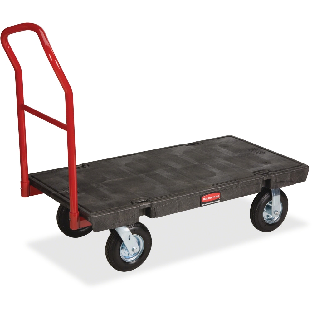 Rubbermaid Heavy-duty Platform Truck - Push Handle Handle - 1000 lb Capacity - 4 Casters - Resin, Metal, Hig - 443600BLA MPN:443600BLA