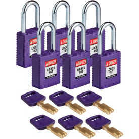 Brady® NYL-PRP-38ST-KA6PK Brady SafeKey Lockout Padlock Nylon 1.5