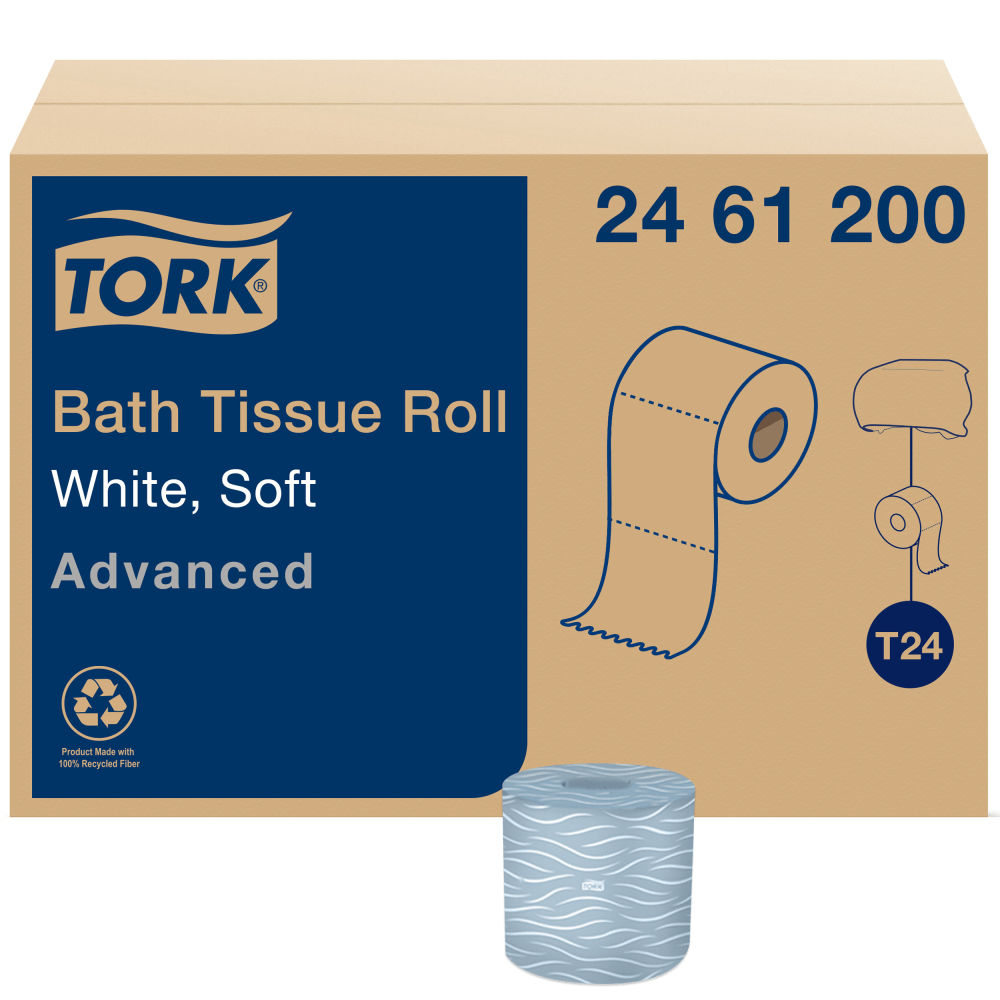 Tork T24 2-Ply Toilet Paper, Advanced, 500 Sheets Per Roll, Case Of 80 Rolls MPN:2461200
