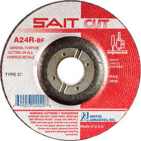 United Abrasives - Sait 22020 Cut Off Wheel Type 27 A24R 4-1/2
