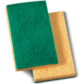 Boardwalk® Medium-Duty Scrubbing Sponge Individually Wrapped 3.6