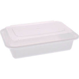 Pactiv Evergreen VERSAtainer Microwavable Container 38 oz. Capacity White/Clear 150/Carton NC888