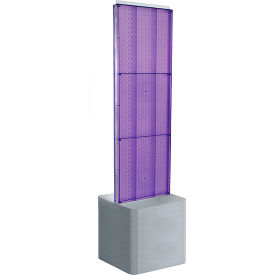 Global Approved 700775-PUR Two-Sided Pegboard Floor Display W/ Adj. Studio Base 17