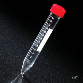 Centrifuge Tube 15mL Separate Red Screw Cap Acrylic Printed Graduations 500/Pack 6267
