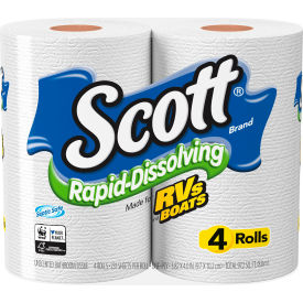 Scott Rapid-Dissolving Toilet Paper Bath Tissue Septic Safe 1-Ply 231 Sheets/Roll 28 Rolls/CT 47617