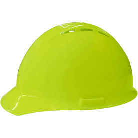 ERB® Americana® Vented Cap 4-Point Nylon Mega Ratchet® Suspension Hi-Viz Lime WEL19450HL - Pkg Qty 12