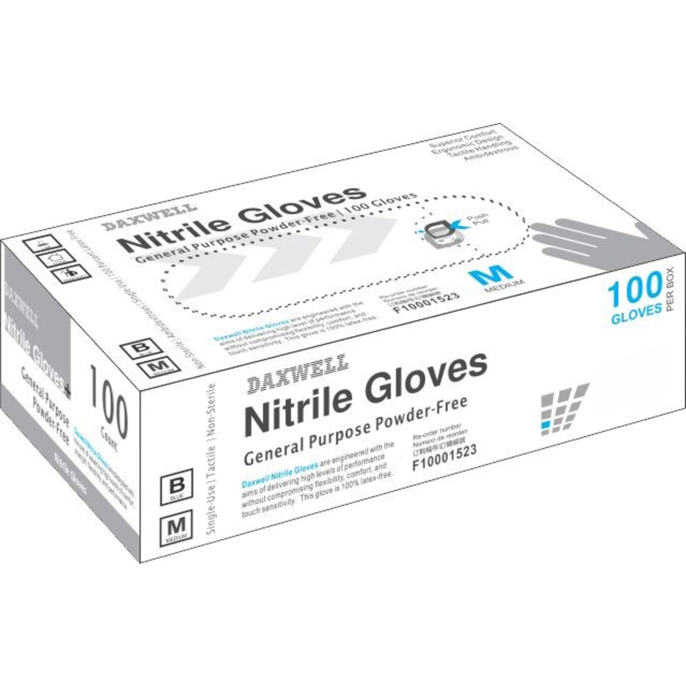Powder-Free Nitrile Gloves, Medium, Box Of 100 MPN:F10001523