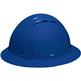 ERB® Americana® Vented Full Brim Hard Hat 4-Point Nylon Mega Ratchet Suspension Blue WEL19436BL - Pkg Qty 12
