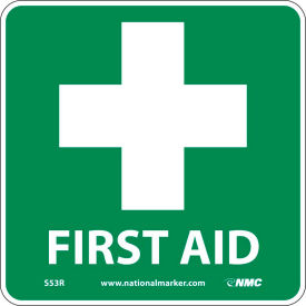 Graphic Facility Signs - First Aid - Plastic 7x7 S53R