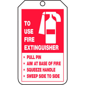 Accuform TRS218CTP Extingusiher Tag To Use Fire Extinguisher Tag PF-Cardstock 25/Pack TRS218CTP