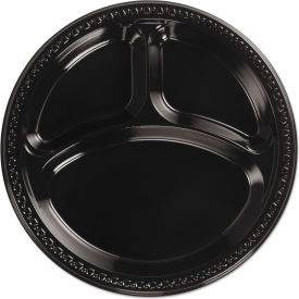 Chinet® 3-Compartment Heavyweight Plastic Plates 10-1/4