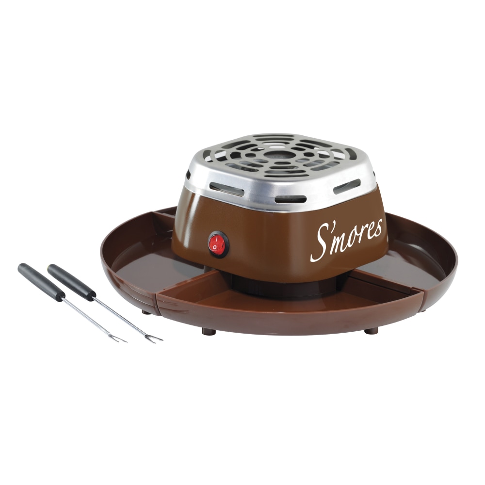 Nostalgia Electrics Indoor Electric Stainless-Steel Smores Maker With 4 Compartment Trays, Brown MPN:SMM200