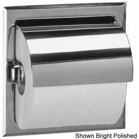 Bobrick® 600 Series Recessed Single Tissue Dispenser w/ Hood - Satin - B6697 B6697