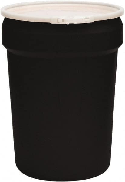 30 Gallon Black Tapered Cylinder Polyethylene Open Head Drum 1601BLK