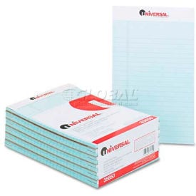 Universal® Colored Perforated Note Pads Wide Rule 5 x 8 Blue 50-Sheet Dozen UNV35850