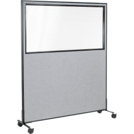 Interion® Mobile Office Partition Panel with Partial Window 60-1/4