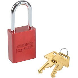 American Lock® No. A1106RED Solid Aluminum Rectangular Padlock Red - Pkg Qty 6 A1106RED