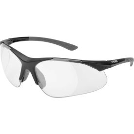 Elvex® RX-500™ Safety Glasses Clear +2.0 Magnifier Lens Black Frame Pack of 12 - Pkg Qty 12 WELRX500C20