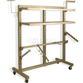 Slotted Triple Displayer With Casters Satin Nickle AK-003