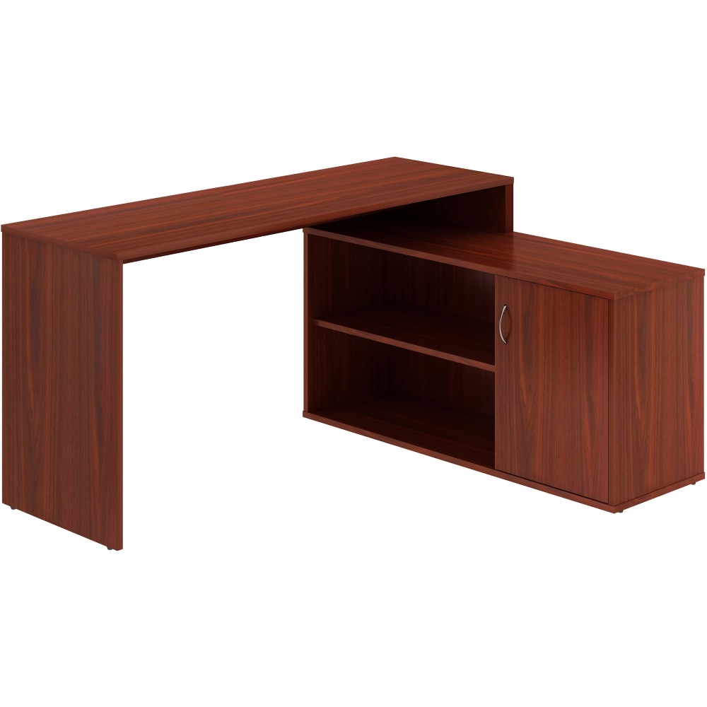 LYS L-Shape Workstation with Cabinet - Laminated L-shaped Top - 200 lb Capacity - 29.50inx60inx 47.25in Depth - DK103RRMH MPN:DK103RRMH