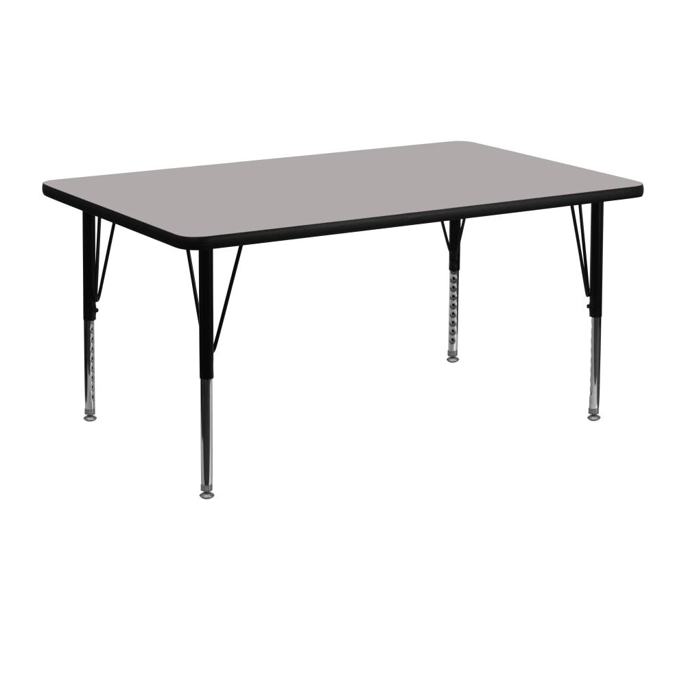 Flash Furniture 48inW Rectangular HP Laminate Activity Table With Short Height-Adjustable Legs, Gray MPN:XUA2448RECGYHP