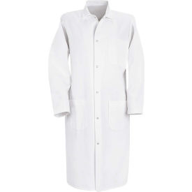 Red Kap® Gripper-Front Butcher Frock W/Inside Top Pocket White Polyester/Cotton Twill L 4004WHRGL