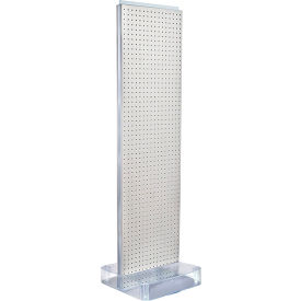 Global Approved 700770-WHT Two-Sided Pegboard Floor Display W/ Studio Base 17