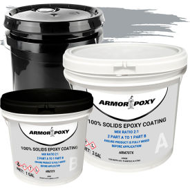 ArmorPoxy ArmorUltra Commercial Grade 100% Solids Epoxy 3 Gallon Pail Medium Gray 330000